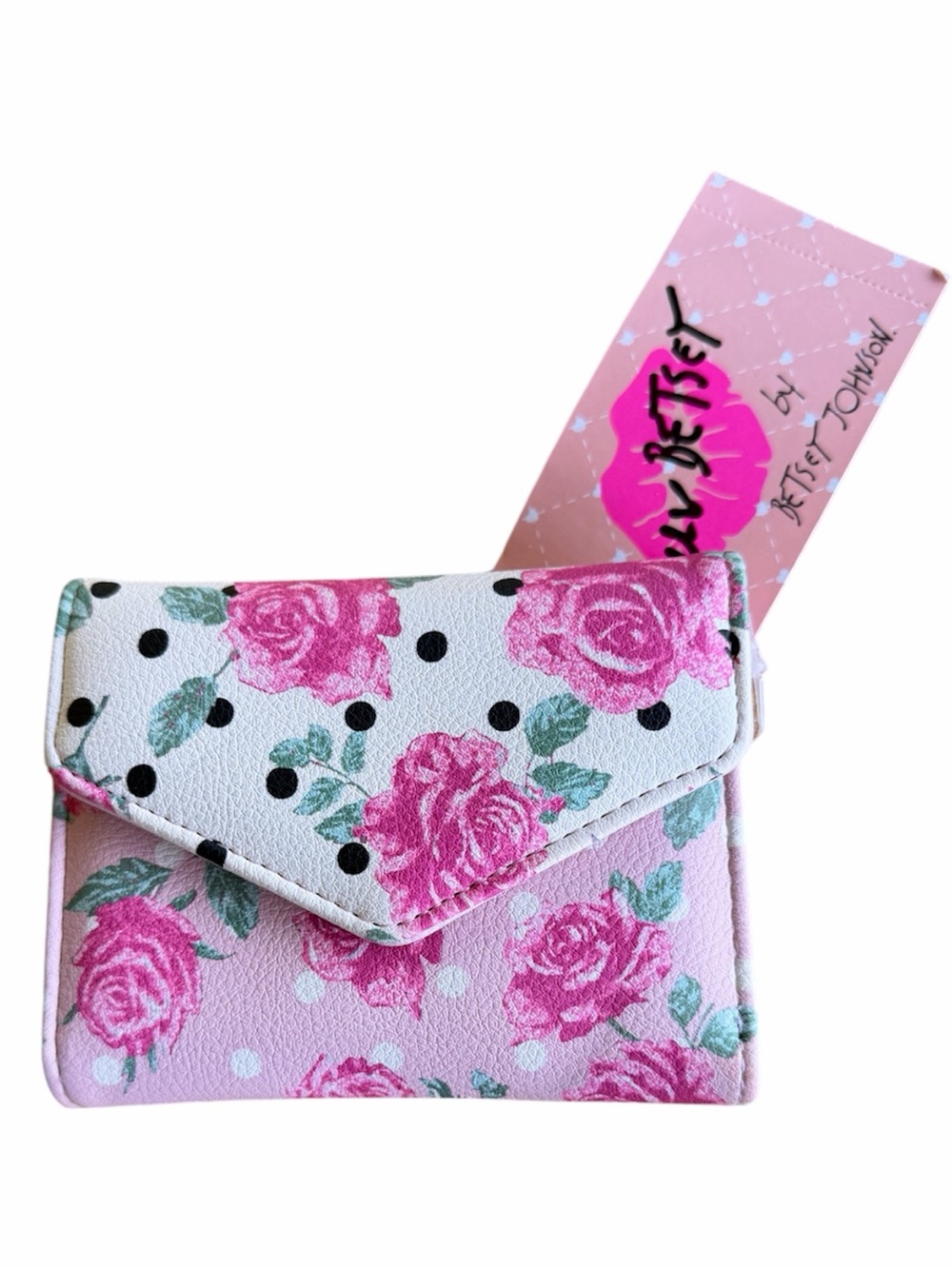 NWT Luv Betsey Floral Polka Dot Wallet Trifold